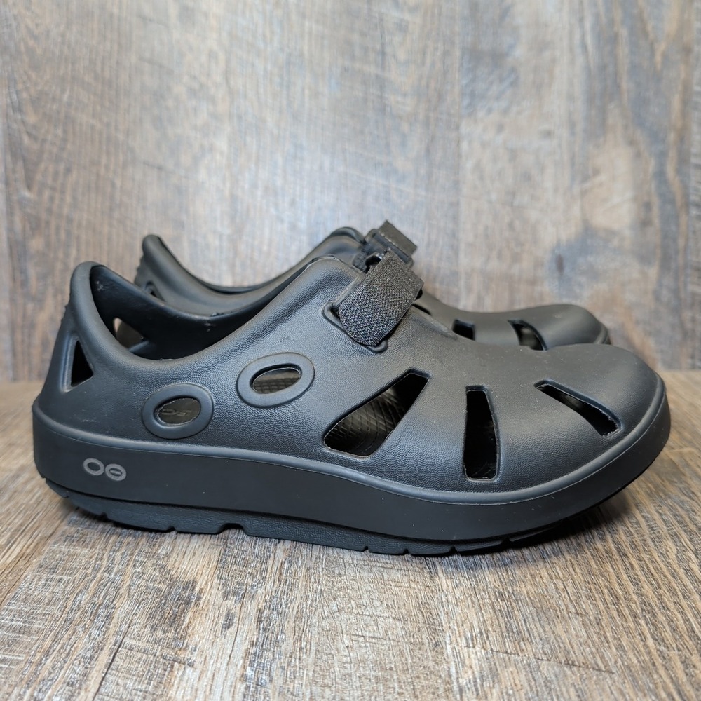 OOFOS OOcandoo Recovery Shoes Womens Size 7 Mens 5 Black Comfort Sandals - Picture 2 of 13
